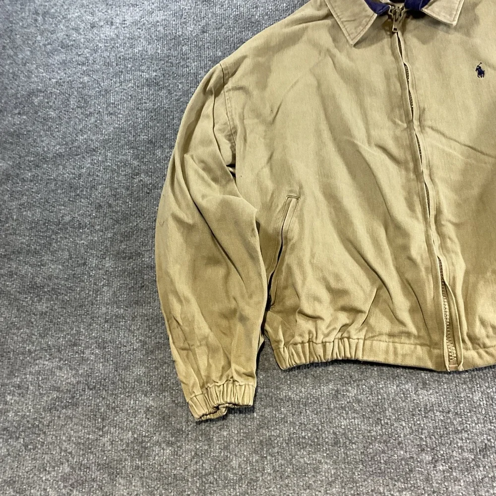 Vintage 90s Polo Ralph Lauren XXL Harrington Jacket Made USA Tan Pony Bomber